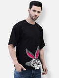 No Patience Bugs Printed Oversized Drop Shoulder Cotton T-Shirt For Men