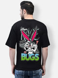 No Patience Bugs Printed Oversized Drop Shoulder Cotton T-Shirt For Men