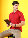 Turkey Red Longevity Premium Cotton Polo T-Shirt For Men