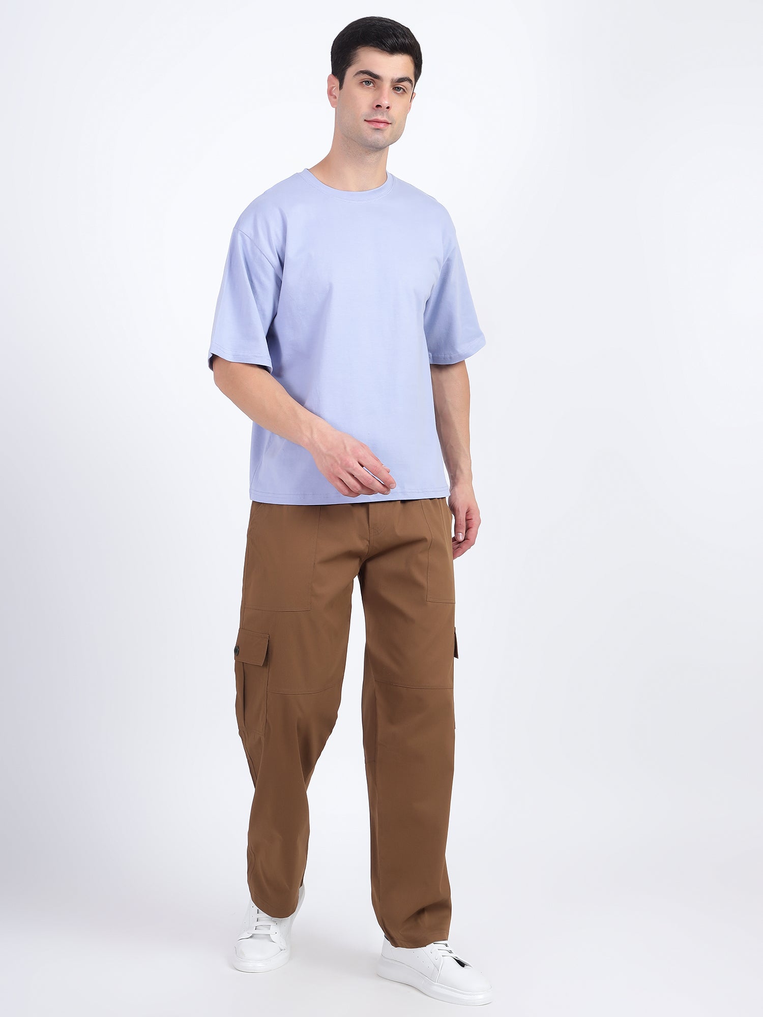 Oversized Fit Soft Lavender Heavy Cotton T-Shirt For Men