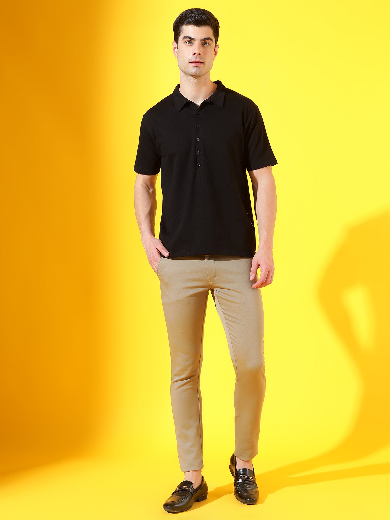 Black Longevity Premium Cotton Polo T-Shirt For Men