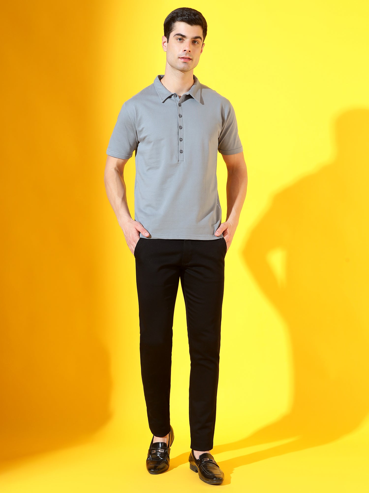 Grey Longevity Premium Cotton Polo T-Shirt For Men