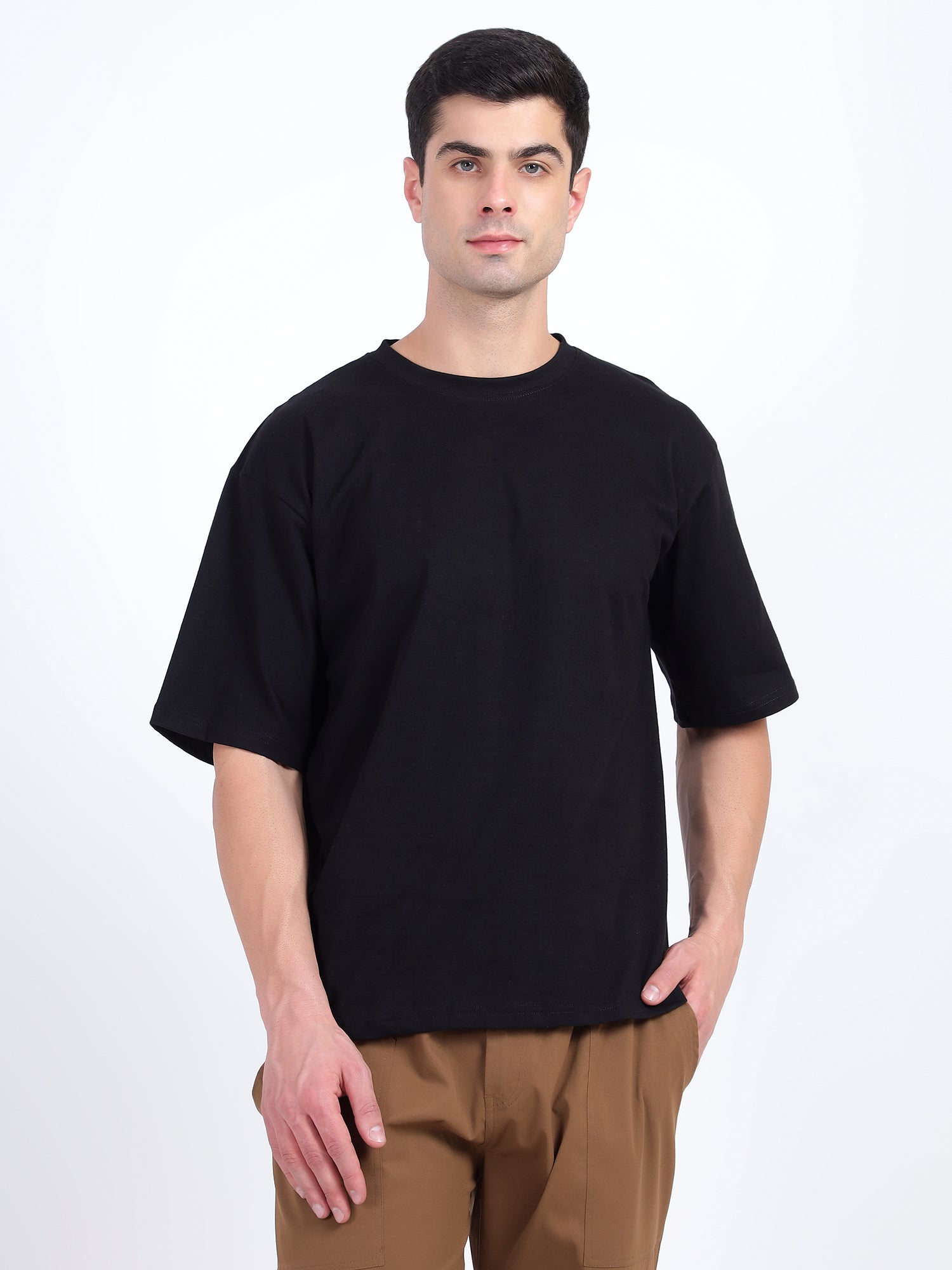 Oversized Fit Snowy White Heavy Cotton T-Shirt For Men