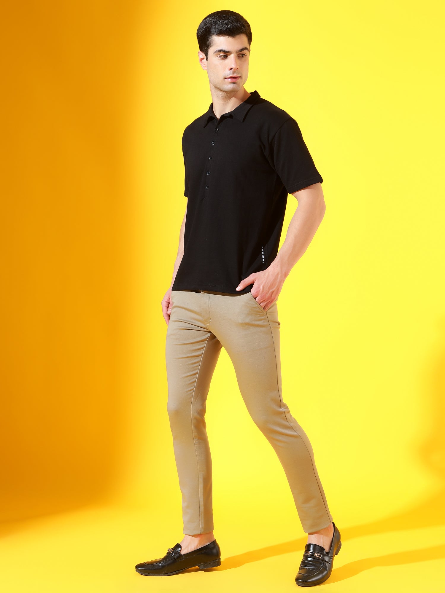 Black Longevity Premium Cotton Polo T-Shirt For Men