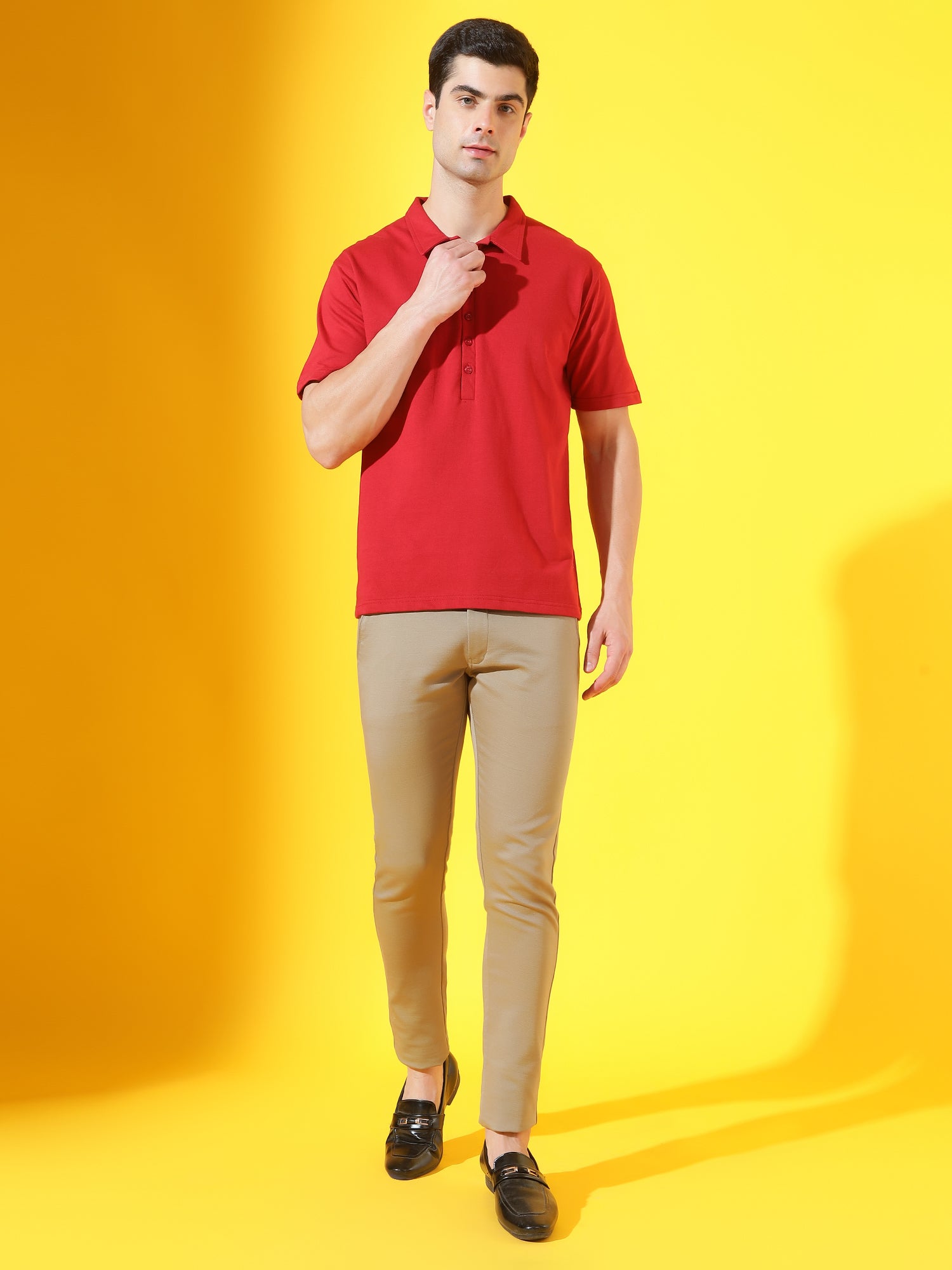 Turkey Red Longevity Premium Cotton Polo T-Shirt For Men