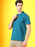 Marine Blue Longevity Premium Cotton Polo T-Shirt For Men