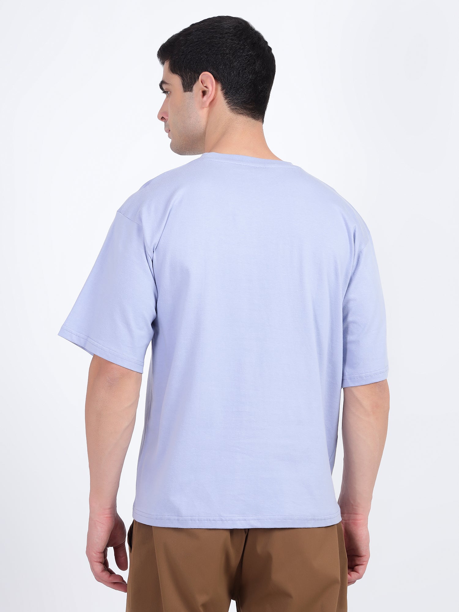 Oversized Fit Soft Lavender Heavy Cotton T-Shirt For Men