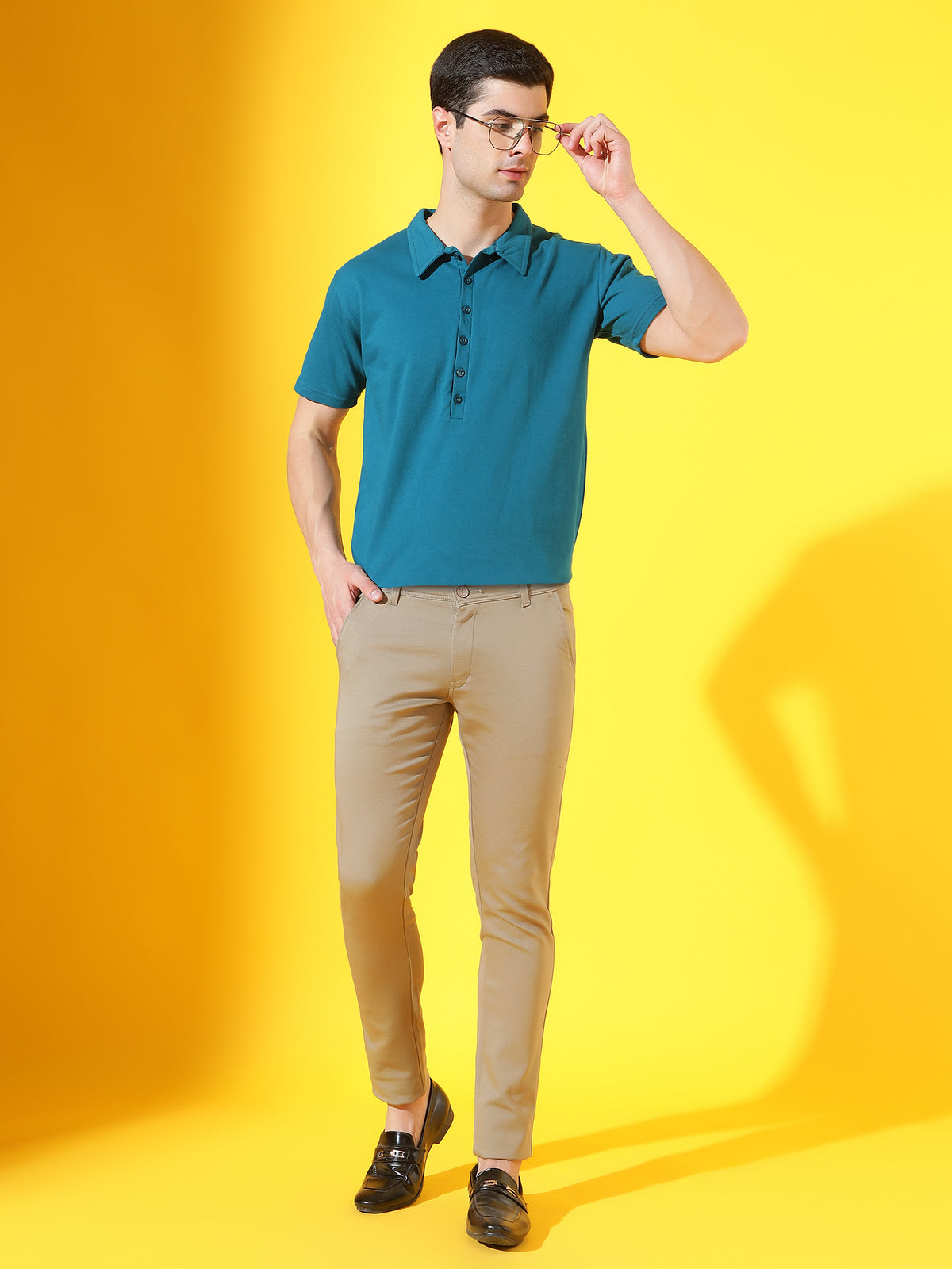 Marine Blue Longevity Premium Cotton Polo T-Shirt For Men