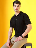 Black Longevity Premium Cotton Polo T-Shirt For Men