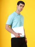 Ice Blue Longevity Premium Cotton Polo T-Shirt For Men