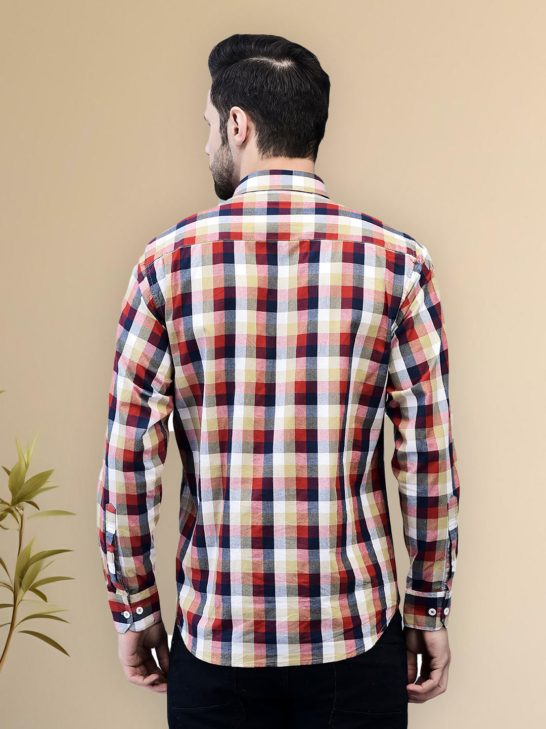 Classic Mix Check Regular Fit Pure Cotton Shirt for Men