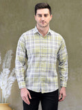 Fine Green Check Regular Fit Pure Cotton Shirt for Men