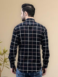 Deep Blue Check Regular Fit Pure Cotton Shirt for Men