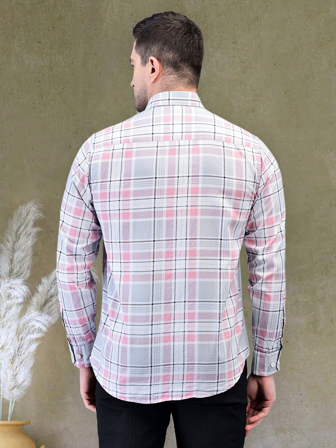 Finest Pink Check Regular Fit Pure Cotton Shirt for Men