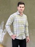 Fine Green Check Regular Fit Pure Cotton Shirt for Men