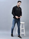 Fine Black Regular Fit Pure Cotton Solid Shirt for Men