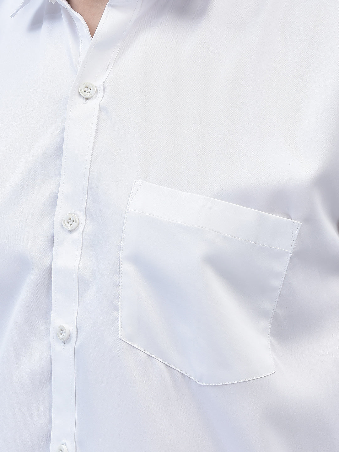 Classic White Regular Fit Pure Cotton Solid Shirt for Men