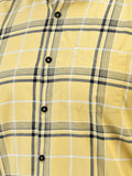 Fearless Yellow Check Regular Fit Pure Cotton Shirt for Men