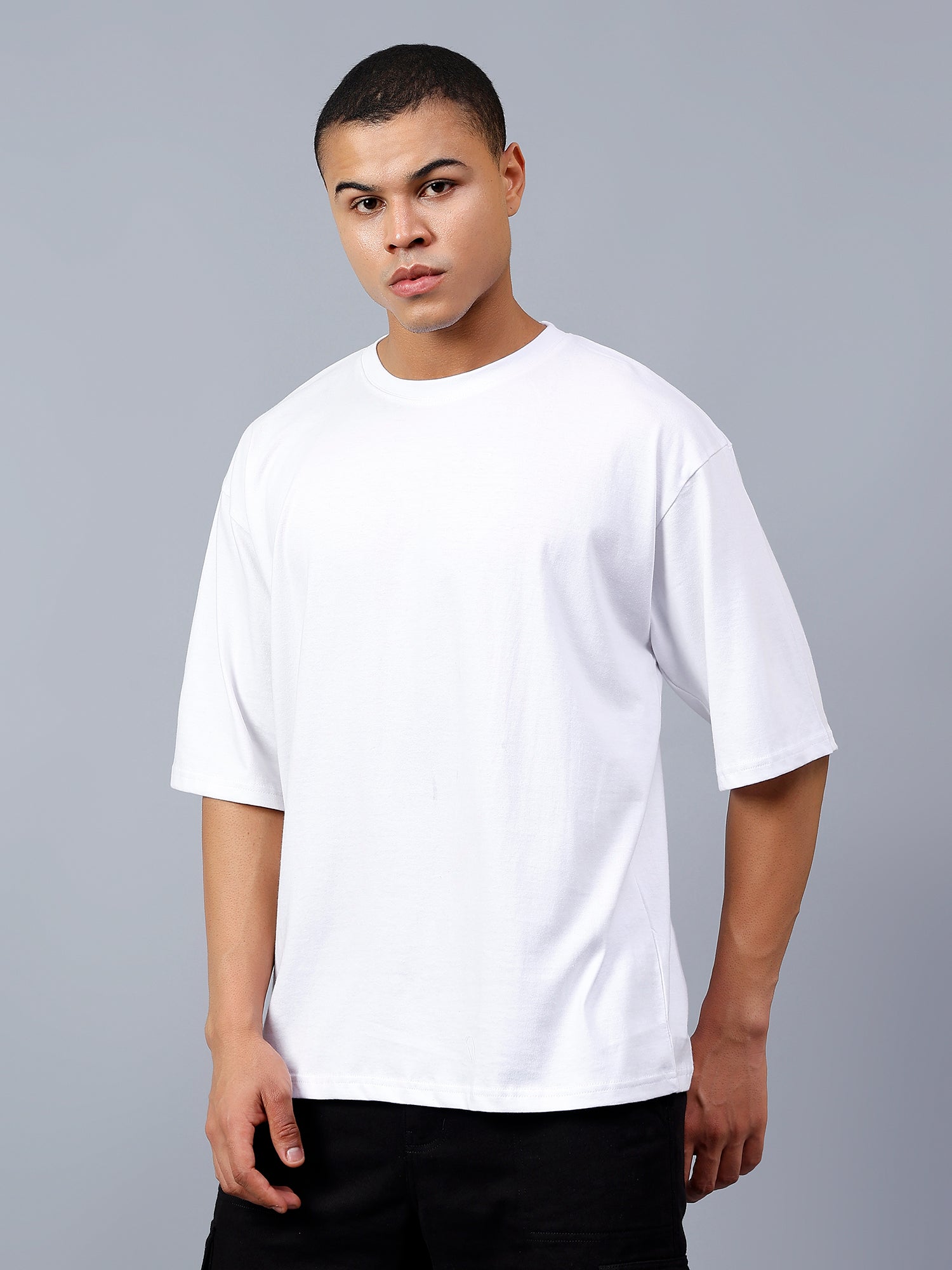 Oversized Fit Snowy White Heavy Cotton T-Shirt For Men