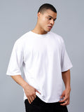 Oversized Fit Snowy White Heavy Cotton T-Shirt For Men