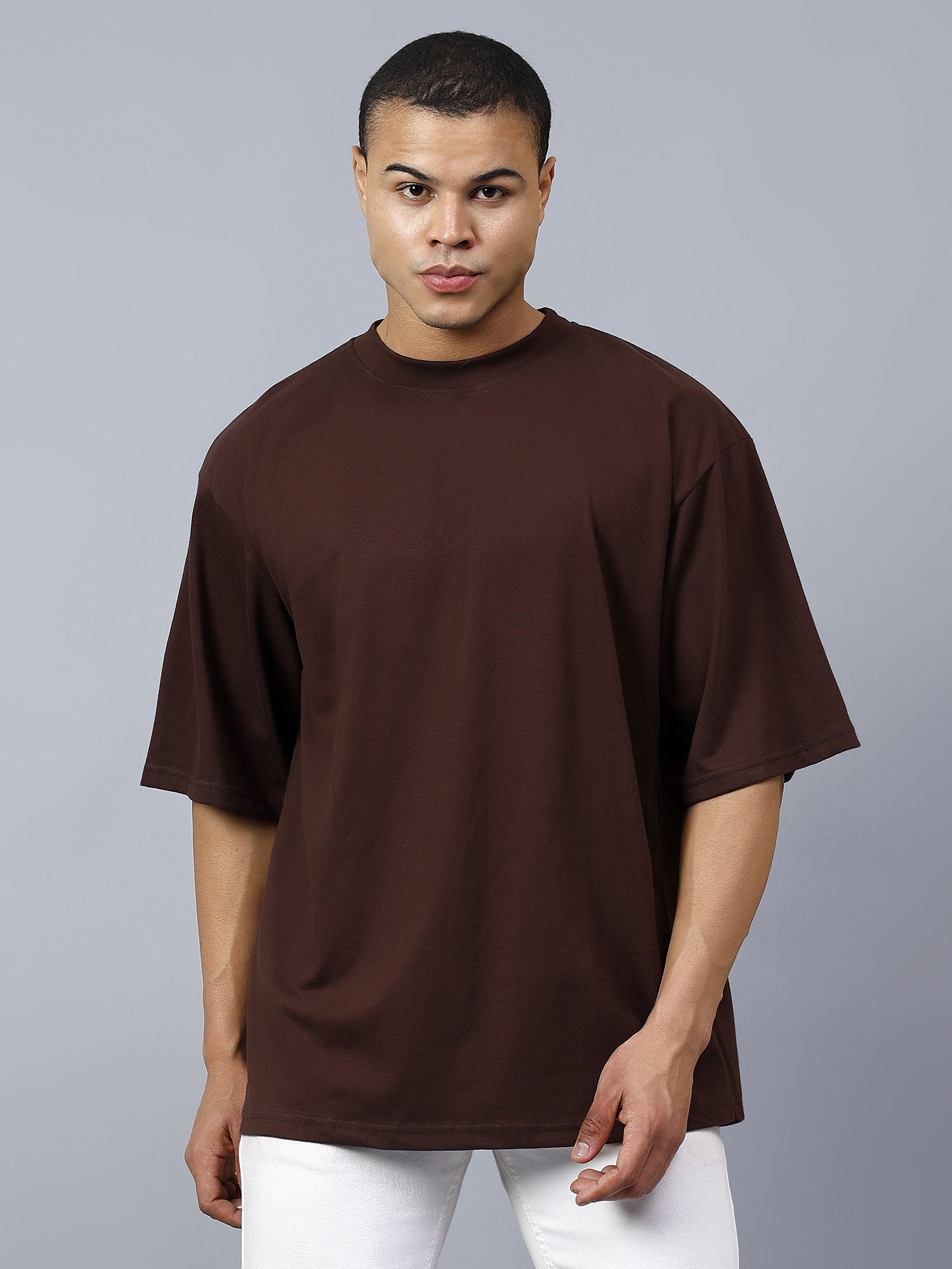 Oversized Fit Snowy White Heavy Cotton T-Shirt For Men