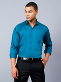 Sea Green Fit Pure Cotton Solid Shirt for Men